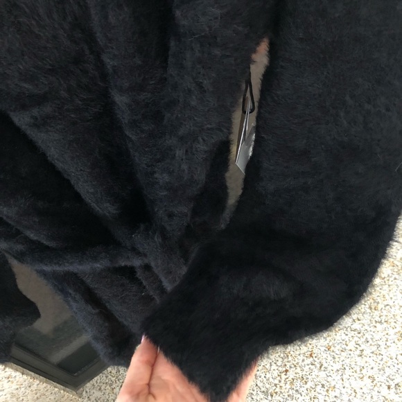NWT Amuse Society Fuzzy Black Belted Sweater - Picture 4 of 4